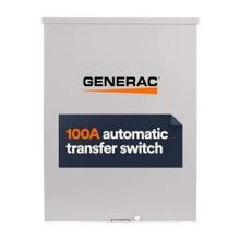 Generac 100 Amp Automatic Transfer Switch SE Rated Whole House RXSW100A3. Text Reads: 100A Automatic Transfer Switch
