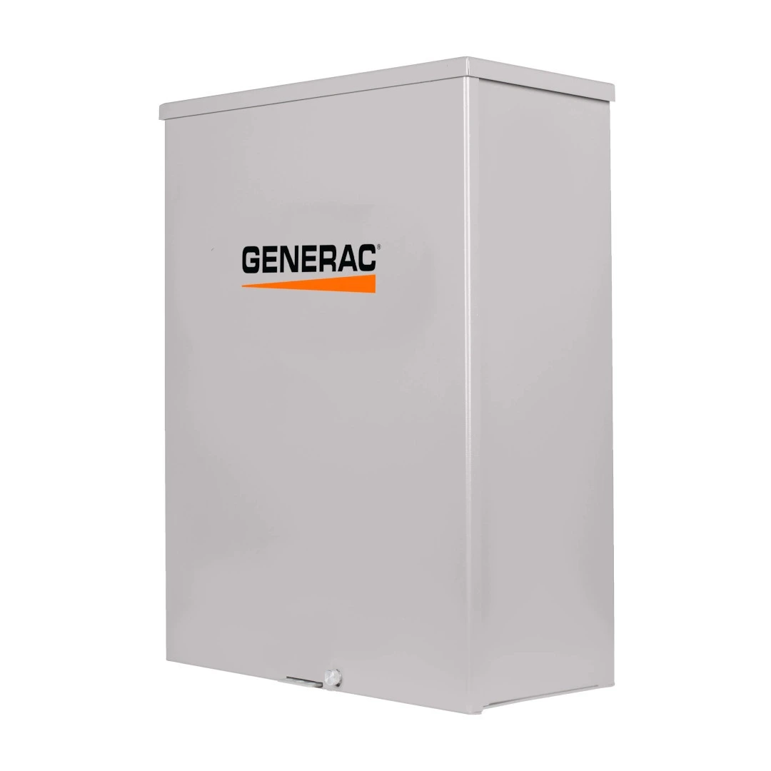 Left Side Corner View of the Generac 100 Amp Automatic Transfer Switch SE Rated Whole House RXSW100A3