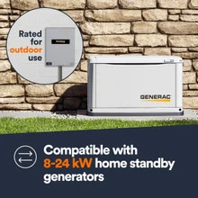 Generac Whole House Automatic Transfer Switch Compatible with 8-24kW Generators Rated for Outdoor Use