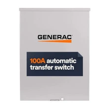 Generac 100 Amp Automatic Transfer Switch SE Rated Whole House RXSW100A3. Text Reads: 100A Automatic Transfer Switch